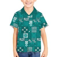 Vintage Hawaiian Quilting Patterns Hawaiian Shirt Turquoise Style Tribal Fabric Patchwork - Polynesian Pride