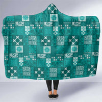 Vintage Hawaiian Quilting Patterns Hooded Blanket Turquoise Style Tribal Fabric Patchwork - Polynesian Pride