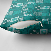 Vintage Hawaiian Quilting Patterns Pillow Cover Turquoise Style Tribal Fabric Patchwork - Polynesian Pride