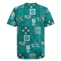 Vintage Hawaiian Quilting Patterns Rugby Jersey Turquoise Style Tribal Fabric Patchwork - Polynesian Pride