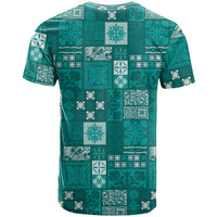Vintage Hawaiian Quilting Patterns T Shirt Turquoise Style Tribal Fabric Patchwork LT9 - Polynesian Pride