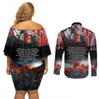 ANZAC DAY Heroes Of The Gallipoli Couples Matching Off Shoulder Short Dress and Long Sleeve Button Shirt LT9 - Polynesian Pride