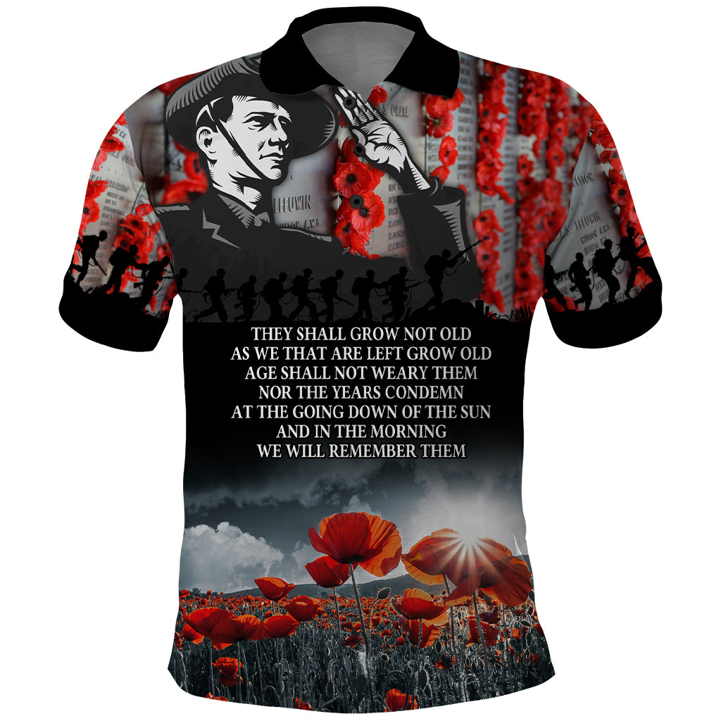 ANZAC DAY Heroes Of The Gallipoli Polo Shirt LT9 Black - Polynesian Pride