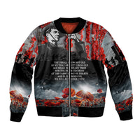 ANZAC DAY Heroes Of The Gallipoli Sleeve Zip Bomber Jacket LT9 Unisex Black - Polynesian Pride