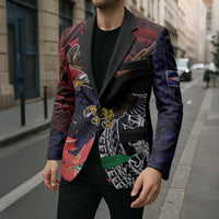 American Samoa Bald Eagle Personalized Blazer Samoa Muamua Le Atua - Polynesian Pride