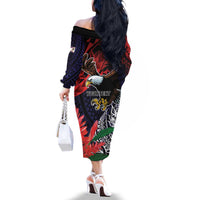 American Samoa Bald Eagle Personalized Family Matching Off The Shoulder Long Sleeve Dress and Hawaiian Shirt Samoa Muamua Le Atua