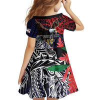 American Samoa Bald Eagle Personalized Family Matching Off Shoulder Short Dress and Hawaiian Shirt Samoa Muamua Le Atua