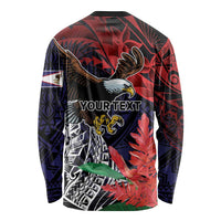American Samoa Bald Eagle Personalized Long Sleeve Shirt Samoa Muamua Le Atua