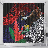 American Samoa Bald Eagle Personalized Shower Curtain Samoa Muamua Le Atua