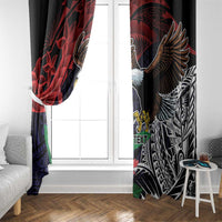 American Samoa Bald Eagle Personalized Window Curtain Samoa Muamua Le Atua LT9 - Polynesian Pride