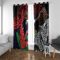 American Samoa Bald Eagle Personalized Window Curtain Samoa Muamua Le Atua LT9 With Grommets Blue - Polynesian Pride