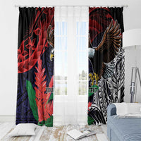 American Samoa Bald Eagle Personalized Window Curtain Samoa Muamua Le Atua LT9 - Polynesian Pride
