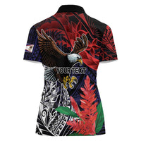 American Samoa Bald Eagle Personalized Women Polo Shirt Samoa Muamua Le Atua
