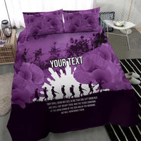 Anzac Day Gallipoli Personalised Bedding Set Purple Poppy Flowers