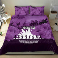 Anzac Day Gallipoli Personalised Bedding Set Purple Poppy Flowers