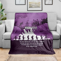 Anzac Day Gallipoli Personalised Blanket Purple Poppy Flowers LT9 - Polynesian Pride
