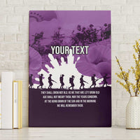 Anzac Day Gallipoli Personalised Canvas Wall Art Purple Poppy Flowers