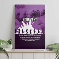 Anzac Day Gallipoli Personalised Canvas Wall Art Purple Poppy Flowers