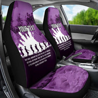 Anzac Day Gallipoli Personalised Car Seat Cover Purple Poppy Flowers