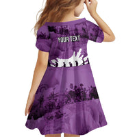 Anzac Day Gallipoli Personalised Family Matching Long Sleeve Bodycon Dress and Hawaiian Shirt Purple Poppy Flowers LT9 - Polynesian Pride