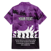 Anzac Day Gallipoli Personalised Family Matching Long Sleeve Bodycon Dress and Hawaiian Shirt Purple Poppy Flowers LT9 - Polynesian Pride