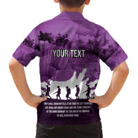 Anzac Day Gallipoli Personalised Family Matching Tank Maxi Dress and Hawaiian Shirt Purple Poppy Flowers