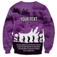 Anzac Day Gallipoli Personalised Sweatshirt Purple Poppy Flowers