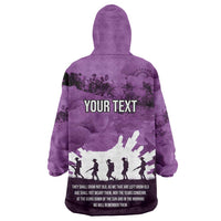 Anzac Day Gallipoli Personalised Wearable Blanket Hoodie Purple Poppy Flowers