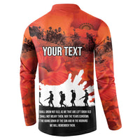 Anzac Day Gallipoli Personalised Button Sweatshirt Red Poppy Flowers