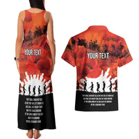 Anzac Day Gallipoli Personalised Couples Matching Tank Maxi Dress and Hawaiian Shirt Red Poppy Flowers