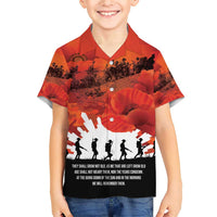 Anzac Day Gallipoli Personalised Family Matching Short Sleeve Bodycon Dress and Hawaiian Shirt Red Poppy Flowers LT9 Son's Shirt Red - Polynesian Pride