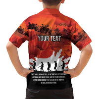 Anzac Day Gallipoli Personalised Kid Hawaiian Shirt Red Poppy Flowers