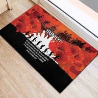 Anzac Day Gallipoli Personalised Rubber Doormat Red Poppy Flowers