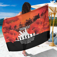 Anzac Day Gallipoli Personalised Sarong Red Poppy Flowers LT9 One Size 44 x 66 inches Red - Polynesian Pride