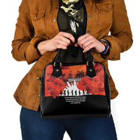 Anzac Day Gallipoli Personalised Shoulder Handbag Red Poppy Flowers
