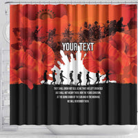 Anzac Day Gallipoli Personalised Shower Curtain Red Poppy Flowers LT9 - Polynesian Pride