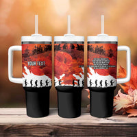 Anzac Day Gallipoli Personalised Tumbler With Handle Red Poppy Flowers