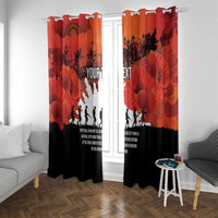 Anzac Day Gallipoli Personalised Window Curtain Red Poppy Flowers