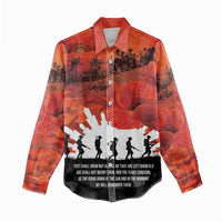 Anzac Day Gallipoli Personalised Women Casual Shirt Red Poppy Flowers