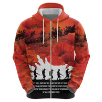 Anzac Day Gallipoli Personalised Zip Hoodie Red Poppy Flowers