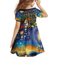 Kiwi-Kookaburra Bird ANZAC Personalised Family Matching Off Shoulder Short Dress and Hawaiian Shirt Aussie Golden Wattle Poppy Flowers