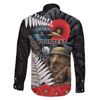 Kiwi-Tui Bird Soldier ANZAC Day Personalised Family Matching Long Sleeve Bodycon Dress and Hawaiian Shirt Maori Silver Fern Motif LT9 - Polynesian Pride