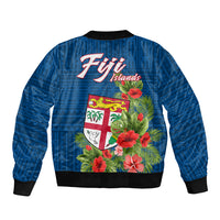 Polynesian Pride Fiji Bomber Jacket Tropical Flowers and Tapa Pattern LT9 - Polynesian Pride