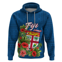 Polynesian Pride Fiji Hoodie Tropical Flowers and Tapa Pattern LT9 - Polynesian Pride