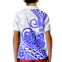 Polynesian Kid Polo Shirt Tribal Tattoo Blue Screen Color LT9 - Polynesian Pride