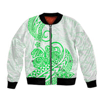 Polynesian Bomber Jacket Tribal Tattoo Green Screen Color LT9 Unisex Green - Polynesian Pride