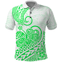 Polynesian Polo Shirt Tribal Tattoo Green Screen Color LT9 Green - Polynesian Pride