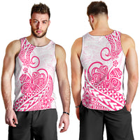 Polynesian Men Tank Top Tribal Tattoo Pink Screen Color LT9 - Polynesian Pride