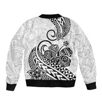 Polynesian Sleeve Zip Bomber Jacket Tribal Tattoo Black Screen Color LT9 - Polynesian Pride