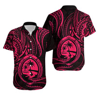 Polynesian Pride Guam Hawaiian Shirt With Polynesian Tribal Tattoo and Coat of Arms Pink Version LT9 Pink - Polynesian Pride